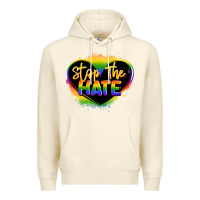 Sandshell stop the hate pride lgbtq heart Premium Hoodie - LillyAllenDesigns