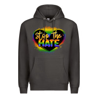 Smoke stop the hate pride lgbtq heart Premium Hoodie - LillyAllenDesigns
