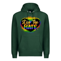 Sports Green stop the hate pride lgbtq heart Premium Hoodie - LillyAllenDesigns