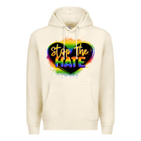 Tofu stop the hate pride lgbtq heart Premium Hoodie - LillyAllenDesigns