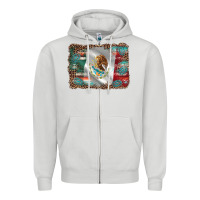 Dove Grey mexico gemstone leopard Zipper Hoodie - AdoDesignShop