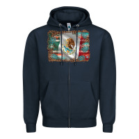 Navy mexico gemstone leopard Zipper Hoodie - AdoDesignShop