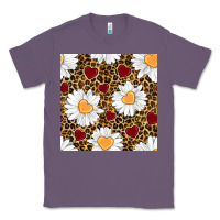 Lavender valentines day daisy and leopard seamless pattern Classic Tee - BundleAndBundleShop