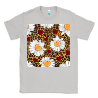 Moon Dust valentines day daisy and leopard seamless pattern Classic Tee - BundleAndBundleShop