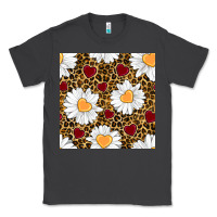 Smoke valentines day daisy and leopard seamless pattern Classic Tee - BundleAndBundleShop