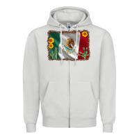 Dove Grey mexico flag sunflower cactus Zipper Hoodie - AdoDesignShop