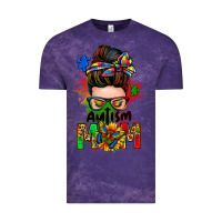 Cloud Purple autism mom messy bun Vintage Tee - Zillion Design Studio
