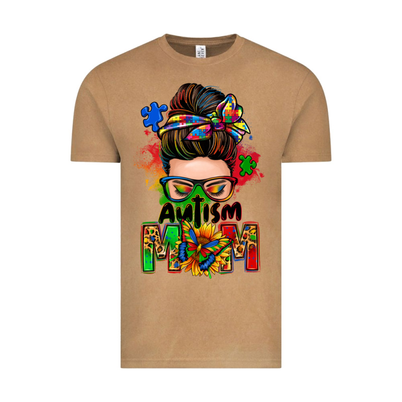 Autism Mom Messy Bun Vintage Tee by Zillion Design Studio | Teevron