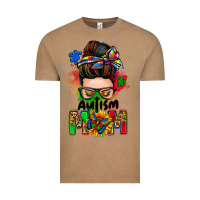 Vintage Coffee autism mom messy bun Vintage Tee - Zillion Design Studio