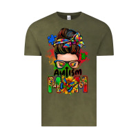 Vintage Olive autism mom messy bun Vintage Tee - Zillion Design Studio
