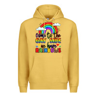 Antique Gold come to the gay side we have rainbows Premium Hoodie - LillyAllenDesigns