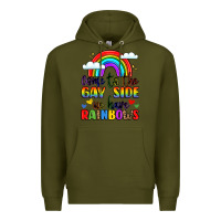 Army Green come to the gay side we have rainbows Premium Hoodie - LillyAllenDesigns