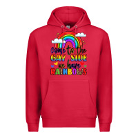 Cardinal come to the gay side we have rainbows Premium Hoodie - LillyAllenDesigns