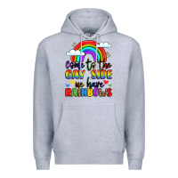 Heather Grey come to the gay side we have rainbows Premium Hoodie - LillyAllenDesigns