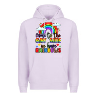 Lilac come to the gay side we have rainbows Premium Hoodie - LillyAllenDesigns