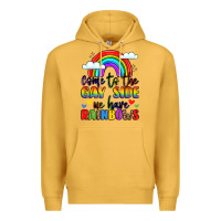 Mustard come to the gay side we have rainbows Premium Hoodie - LillyAllenDesigns