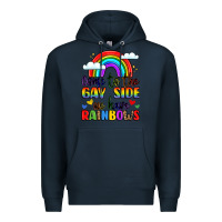Navy come to the gay side we have rainbows Premium Hoodie - LillyAllenDesigns