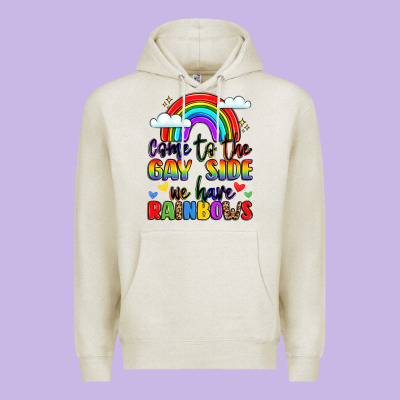 Come To The Gay Side We Have Rainbows Premium Hoodie Designed By Lillyallendesigns