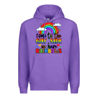 Purple come to the gay side we have rainbows Premium Hoodie - LillyAllenDesigns