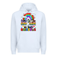 White come to the gay side we have rainbows Premium Hoodie - LillyAllenDesigns