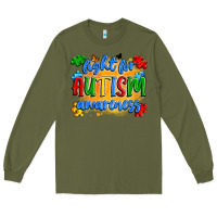 Army Green fight for autism awareness Long Sleeve Tee - Artiststas