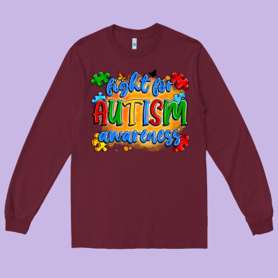 Fight For Autism Awareness Long Sleeve Tee Designed By Artiststas