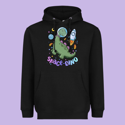Space Dino Heavyweight Hoodie Designed By Maliassmallbusiness