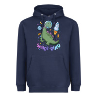 Navy space dino Heavyweight Hoodie - MaliasSmallBusiness