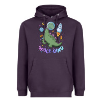 Plum space dino Heavyweight Hoodie - MaliasSmallBusiness