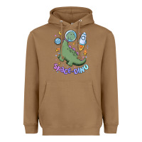 Toasted Coconut space dino Heavyweight Hoodie - MaliasSmallBusiness