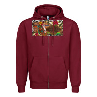 Burgundy western turquoise gemstone horse cowhide leopard floral background lic Zipper Hoodie - Artiststas