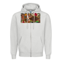 Dove Grey western turquoise gemstone horse cowhide leopard floral background lic Zipper Hoodie - Artiststas