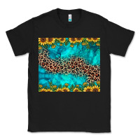 Black leopard turquoise sunflower Classic Tee - JahusDesignShop