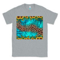 Heather Grey leopard turquoise sunflower Classic Tee - JahusDesignShop