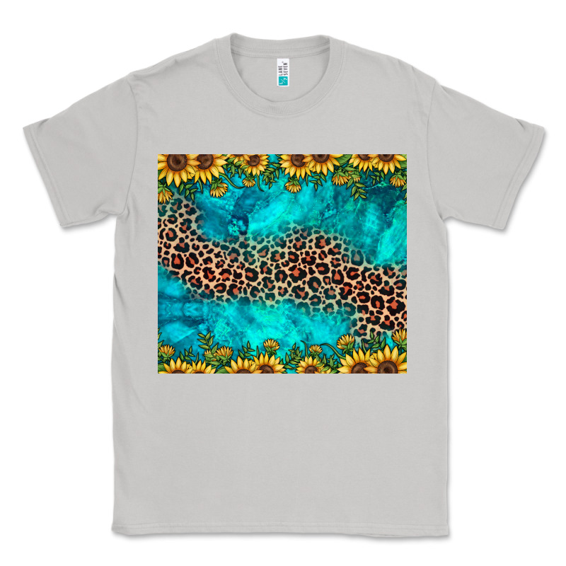 Leopard Turquoise Sunflower Classic Tee by JahusDesignShop | Teevron