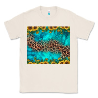 Natural leopard turquoise sunflower Classic Tee - JahusDesignShop