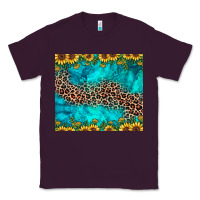 Plum leopard turquoise sunflower Classic Tee - JahusDesignShop