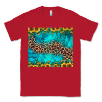 Red leopard turquoise sunflower Classic Tee - JahusDesignShop