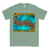 Sage leopard turquoise sunflower Classic Tee - JahusDesignShop