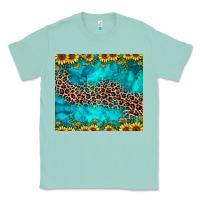 Seafoam leopard turquoise sunflower Classic Tee - JahusDesignShop