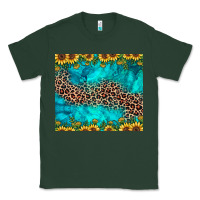 Sports Green leopard turquoise sunflower Classic Tee - JahusDesignShop