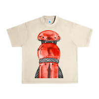 Sandshell red leg guard fa element Urban Heavy Tee - FaDigitalArtStudio