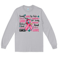 Moon Dust breast cancer ribbons with cancer words Long Sleeve Tee - AdoDesignShop