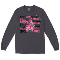 Smoke breast cancer ribbons with cancer words Long Sleeve Tee - AdoDesignShop