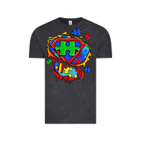 Vintage Black autism superhero ripped tshirt Vintage Tee - Zillion Design Studio
