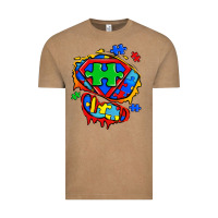 Vintage Coffee autism superhero ripped tshirt Vintage Tee - Zillion Design Studio