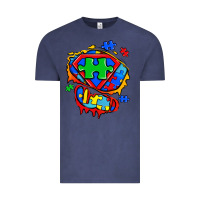 Vintage Denim autism superhero ripped tshirt Vintage Tee - Zillion Design Studio