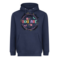 Navy you are enough Heavyweight Hoodie - MaliasSmallBusiness
