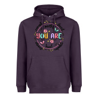 Plum you are enough Heavyweight Hoodie - MaliasSmallBusiness