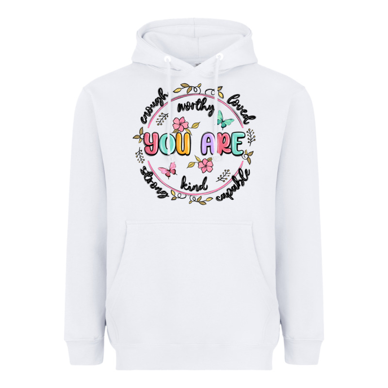 You Are Enough Heavyweight Hoodie by MaliasSmallBusiness | Teevron